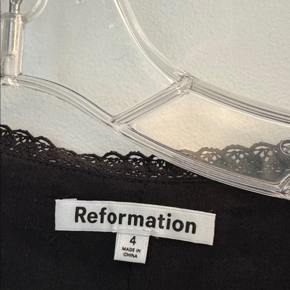 Reformation Meadowlark Black Lace Detail Blouse Never Worn. Too big for me - Picture 4 of 4